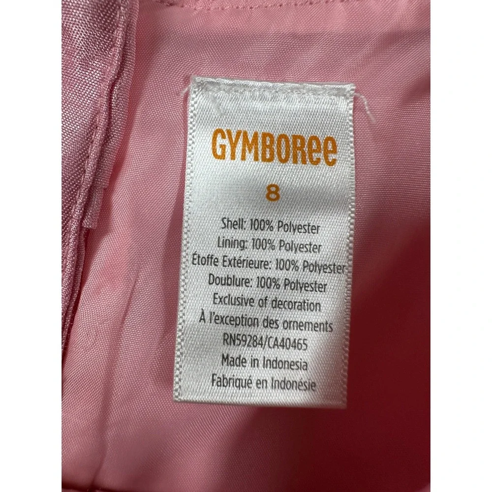 Gymboree Spring Jubilee Party Dress Girls 8 Pink White Ribbon Bow Formal Shimmer